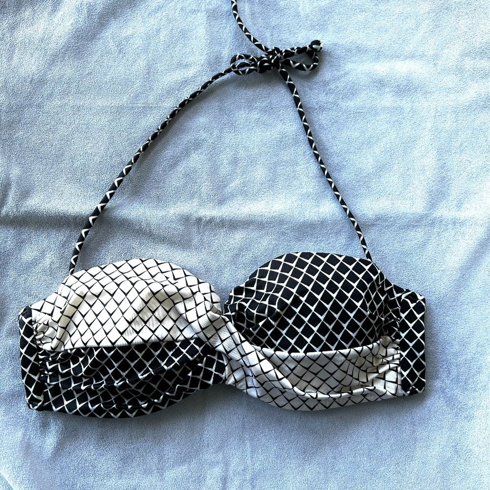 Victoria's Secret Swim Plaid Black and White Bra 34C